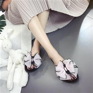 GIY Women's Bohemian Lace Flower Slide Sandals Fashion Platform Anti-Slip Flat Summer Beach Slippers 