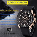 BENYAR Quartz Chronograph Men's Waterproof Watch, Fashion Classic Business Casual Stainless Steel Watch, Luxury Holiday Gift Watch