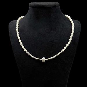 نیم ست طلا 18 عیار زنانه ناریا مدل مروارید نامنظم