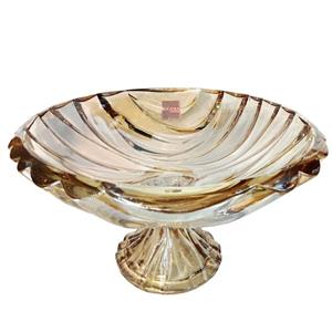 میوه خوری پایه دار کریستال 24 درصد بزرگ 35 cm مدل ریور رنگ شامپاینی 