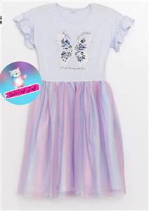 پیراهن دخترانه ترک نیوکالکشن  اورجینال برند السی وایکیکی طرح پروانه -باکیفیت عالی و زیبا LCW