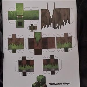 الگوی مقوایی شخصیت ویلیجر زامبی ماینکرفت