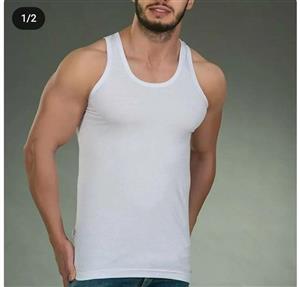 زیرپوش مردانه رکابی نخ پنبه سفید(جین ۶تایی)