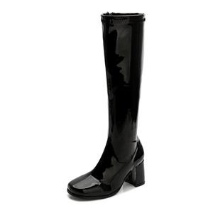 LIURUIJIA Women's Go Go Boots Over The Knee Block Heel Zipper Boot XZ-YX-01-XK