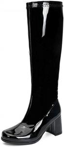 LIURUIJIA Women's Go Go Boots Over The Knee Block Heel Zipper Boot XZ-YX-01-XK