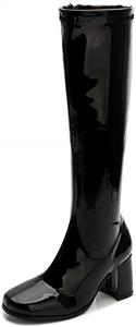 LIURUIJIA Women's Go Go Boots Over The Knee Block Heel Zipper Boot XZ-YX-01-XK