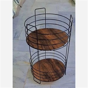 جا پیازی دو طبقه چوبی گرد شایگان - Two-tier round wooden onion holder