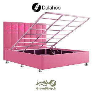 تختخواب باکس هتلی جکدار مدل دالاهو سایز 160 دو نفره به همراه تاج عمودی