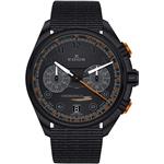 Edox Men's Chronorally-S 43mm Black Nylon Band Steel Case Sapphire Crystal Quartz Watch 09503 37NNONAN NNO