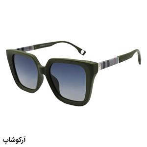 عینک آفتابی BURBERRY با فریم مربعی، سبز مات و عدسی پلاریزه و دودی هایلایت مدل P5108