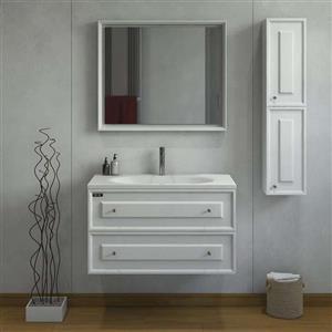 ست کابینت و روشویی دیواری آلکا مدل 3075 کلاسیک به همراه باکس و آینه
