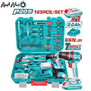ست دریل چکشی شارژی 165 پارچه توتال مدل THKTHP11652