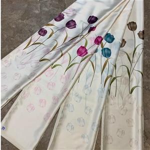 پرده ساتن چاپی لاله ناز  (فقط پارچه)(سفارشی) 