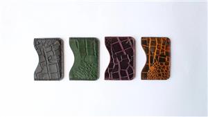 جا کارتی چرمی طرح کروکودیل دوان | رنگ بندی خاص | Davan Crocodile-Pattern Leather Card Holder