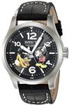 Invicta Men's Disney Limited Edition Stainless Steel Quartz Watch with Leather-Synthetic Strap, Black, 24 (Model: 22873)