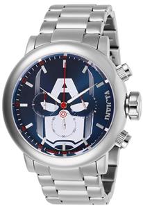 Invicta Men's Marvel Quartz Watch with Stainless Steel Strap, Silver, 24 (Model: 28424)