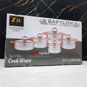 سرویس قابلمه و تابه استیل ۱۰ پارچه بازرگانی زیو مدل  ZCS-1330 