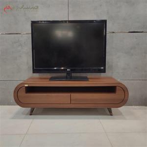 میز تلویزیون چوبی تگ رنگ مدرن دو کشویی