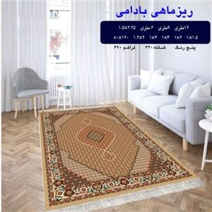 گلیم ماشینی کاشان طرح ریز ماهی بادومی 12متری (4در3) پس کرایه 