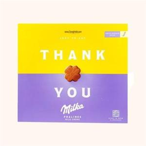 شکلات کادویی میلکا مدل پرالین Thank you