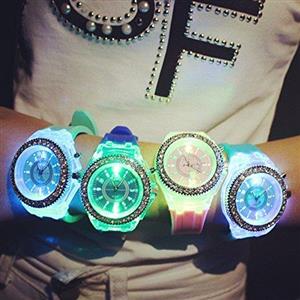 CdyBox Silicone Bling Watch LED Luminous Colorful Lights Sport Watches Girls Boys (6 Pack) 