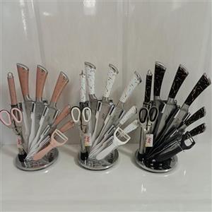 سرویس چاقو آشپزخانه 9 پارچه ونتی مدل ماربل مبلمونسرا مدل 206234