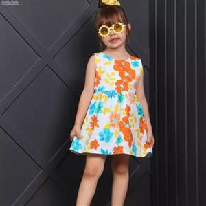 سارافون دخترانه پاییزه شیک چهارخونه  با کلاه فرانسوی سایز 40 تا 55