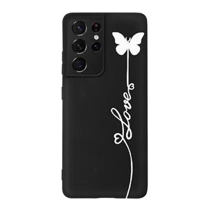 قاب گوشی سامسونگ S21 ULTRA طرح پروانه مشکی