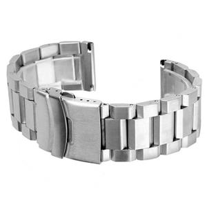 Matte Metal Stainless Steel Bracelet Watch Band Accessories 18mm/20mm /22mm/24mm Black/Silver Strap 