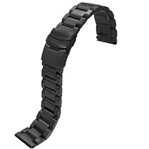 Matte Metal Stainless Steel Bracelet Watch Band Accessories 18mm/20mm /22mm/24mm Black/Silver Strap 