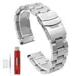 Matte Metal Stainless Steel Bracelet Watch Band Accessories 18mm/20mm /22mm/24mm Black/Silver Strap