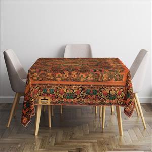 رومیزی برند رومیزی باز طرح مربع مدل سنتی مدرن کد 11081 سایز 140×140 سانتی متر
