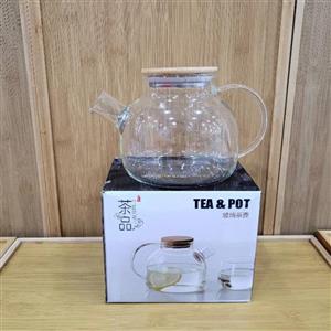 قوری های پیرکس شعله مستقیم، دارای توری تفاله گیر، درب بامبو، محکم و باکیفیت، سایز 1.2 لیتر