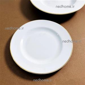  بشقاب میوه خوری لب طلایی تک چینی زرین ایتالیا اف فله ای ( یک عدد ) درجه یک 