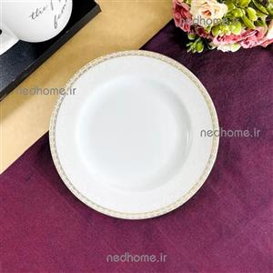  بشقاب میوه خوری لب طلایی تک چینی زرین ایتالیا اف فله ای ( یک عدد ) درجه یک 