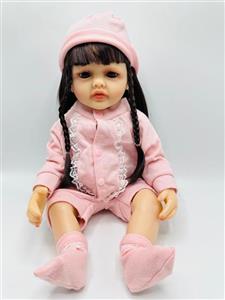 عروسک نوزادی سیلیکونی مدل Fashion Doll - لباس صورتی شیک و جزئیات طبیعی