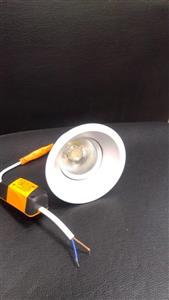 هالوژن سیلندری توکار لنزدار 5 وات گرد محدب سفید