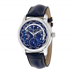 ساعت مردانه فردریک کنستانت Manufacture Worldtimer FC 718NWM4H6 Frederique Constant Men's FC718NWM4H6 Automatic Watch With Blue Leather Band 