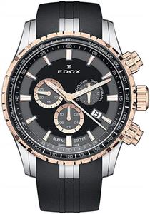 Edox Men's Grand Ocean Stainless Steel Swiss Quartz Diving Watch with Rubber Strap Black 22 Model 10226 357RCA NIR 