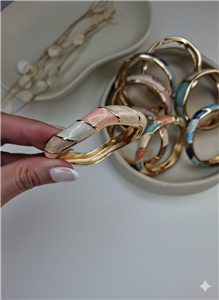 بنگل میناکاری طرح موج چند رنگ