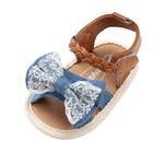 Infant Baby Girls Sandals Bowknots Summer Shoes Soft Sole T-Strap Toddler First Walker Crib Shoes