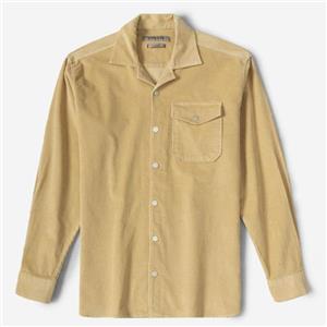 پیراهن آستین بلند یقه برگردان مردانه مدل مخملی کبریتی