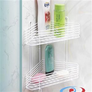 سه گوش حمام دو طبقه روکش پلاستیک سفید 