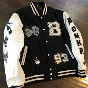 بامبر جکت اسکلتی پسرانه بچگانه طرح خفن جدید کاپشن بیسبالی