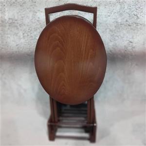 میز عسلی تاشو چمدانی جلومبلی بیضی روکشی