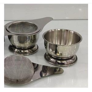 صافی و تفاله گیر چای و انواع دمنوش استیل با زیره برند یونیک