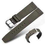 Canvas Nylon Genuine Leather Watch Band Replacement Wrist Band Silver Buckle Sports Military Retro Men Watchbands