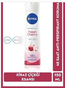 اسپری دئودورانت زنانه نیوآ مدل Fresh Cherry حجم ۱۵۰ میلی لیتر، حس تازگی در تمام طول روز ، رایحه گیلاس ،ماندگاری ۴۸ ساعته
