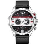 CURREN Original Brand Men's Sports Waterproof Leather Strap Wrist Watch 8259 Silver Black White