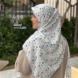 روسری نخ کاستوم طرح هرمس قواره 140 دوردوخت منگوله دار